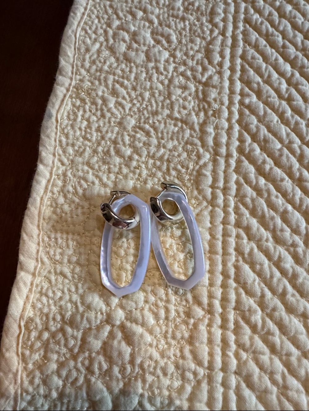 Kendra Scott gold hoop with pearl Drop Earrings